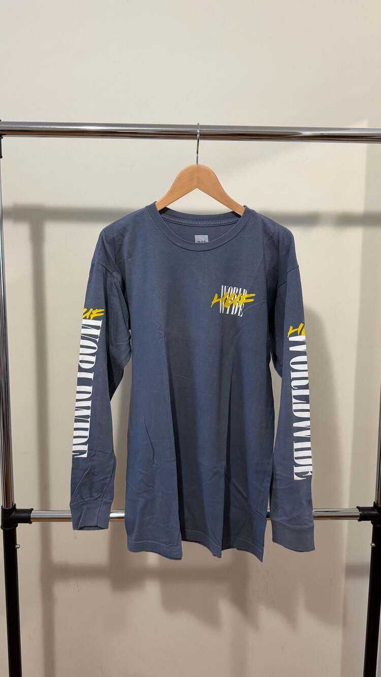 HUF Worldwide Long Sleeve Graphic Tee in Blue